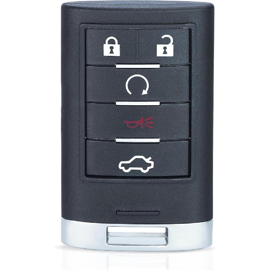 Keyecu Replacement Smart Remote Key Fob 5 Button for Cadillac STS CTS 2008-2013