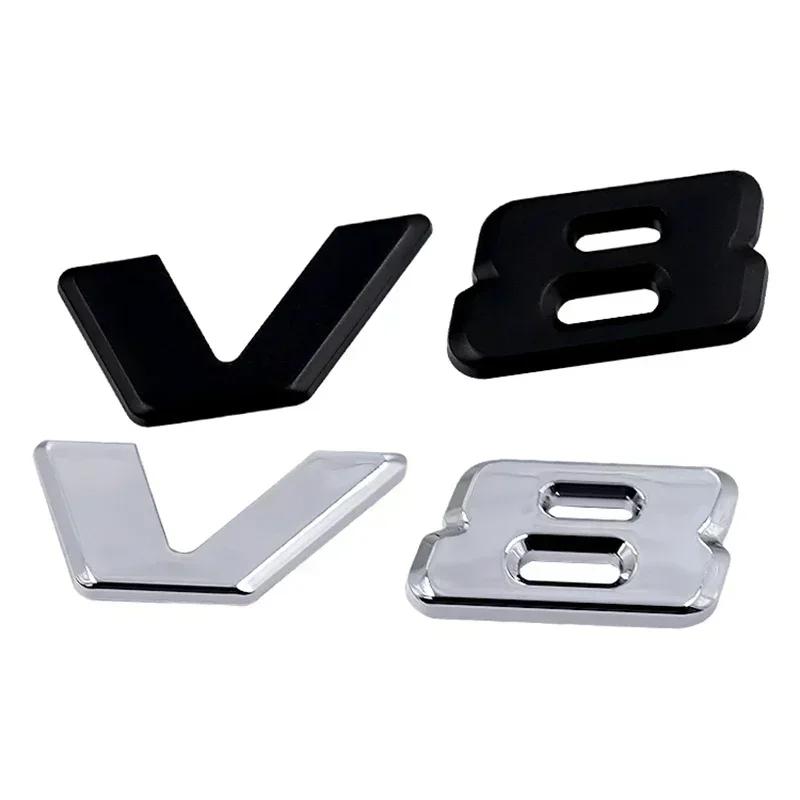 3D chromově černá V8 Logo Písmena Znak Odznak Nálepka na Blatník Auta Pro Mercedes Benz AMG GL ML SL 500 220 C63 S500 V8 Příslušenství
