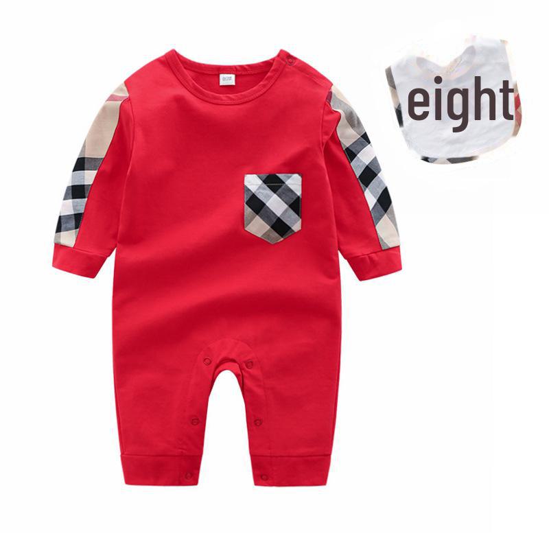 Newborn Baby Long-Sleeve Cotton Jumpsuit - Spring & Autumn Pajamas for Boys & Girls