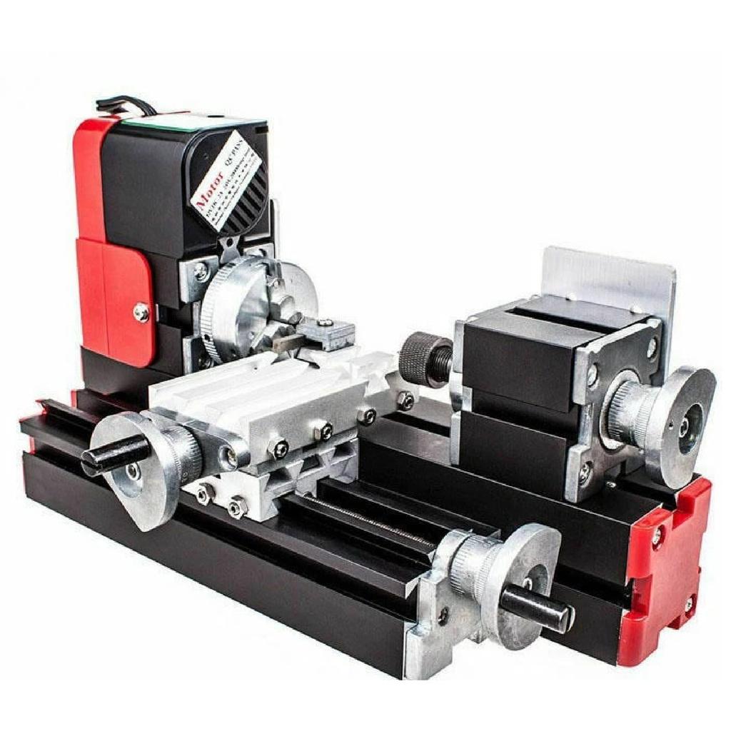 DIY Mini Metal Lathe Machine, 20000 RPM Precision Benchtop Mini Lathe, Model Maker Lathe for Woodworking, Metal Polishing