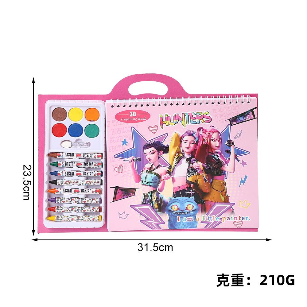 Cele mai bine vândute fete Kpop Demon Hunt: Artă de urmărire, Artă liniară de desene animate anime, Schițe pentru copii, Carte de colorat, Cadou de sărbători