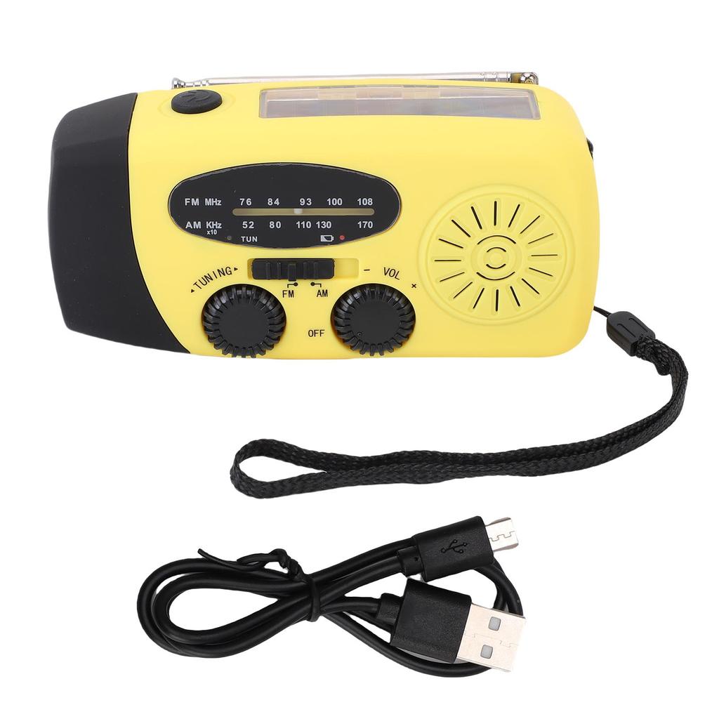 Emergency Hand Crank Radio with 3 LED Flashlight AM FM NOAA Portable Weather Radio Solar Powered Rad