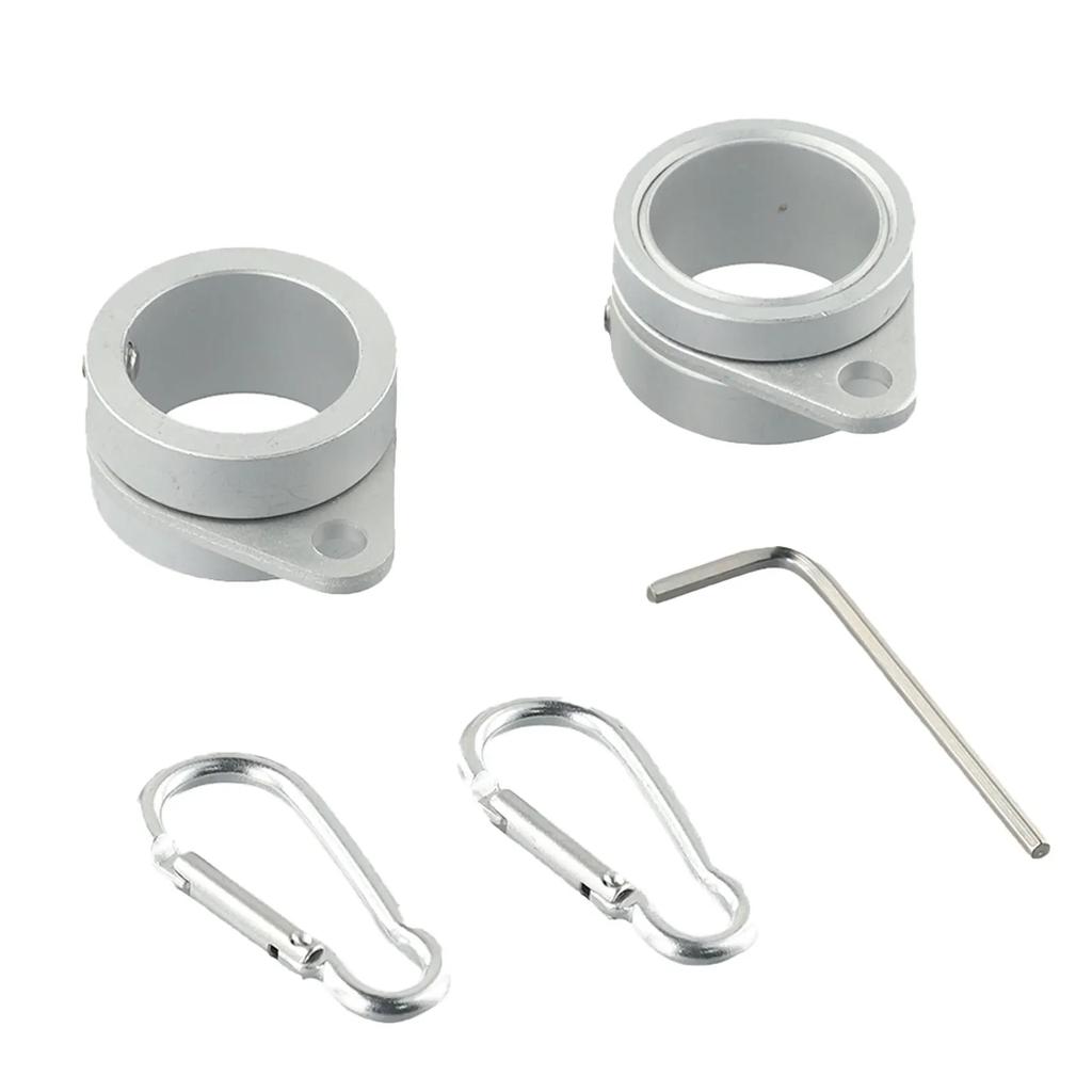 Set Aluminum Flag Pole Rings 360 Degree Rotating Flagpole Flag Mounting Rings With Carabiners AntiWrap For 0.75-1.02 Inches