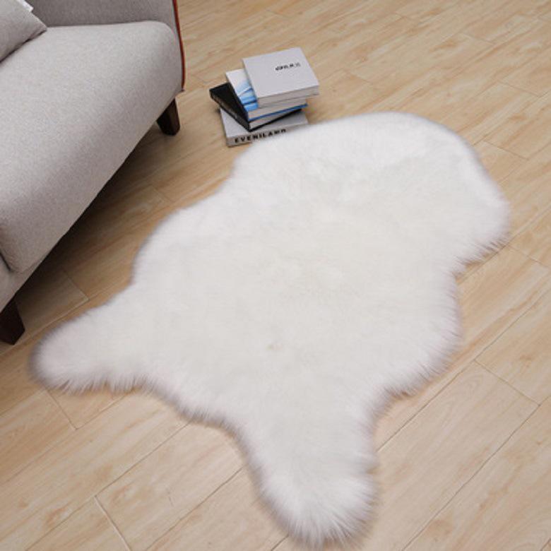 Tappeto e Cuscino in Lana Sintetica Peluche per Soggiorno