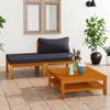 Day and Night - Day and Night Garden Furniture 3 Pieces with Dark Gray Acacia Wood Cushions