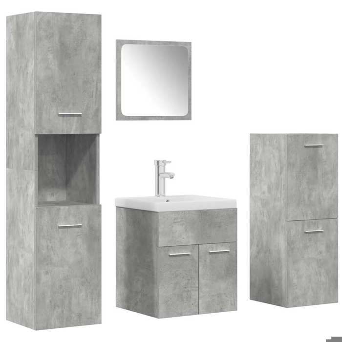 VidaXL Ensemble de meubles de salle de bain 5 pcs gris béton 3324895