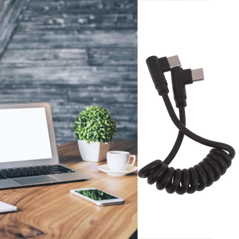 speed Type C Cable Coiled Spring Designs Cord 10Gbps Data Transfer 3A Fast Charging Suitable for Smartphones