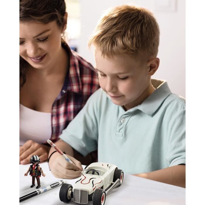 PLAYMOBIL Color 71376 Voiture de course, Crée de nouvelles histoires à tes couleurs, 20 pièces, Dès 5 ans