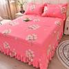 Floral Style Bed Skirt Skin-friendly Bed Covers Non-slip Mattress Protectors Roupa De Cama Printed Bedspread (No Pillowcase)