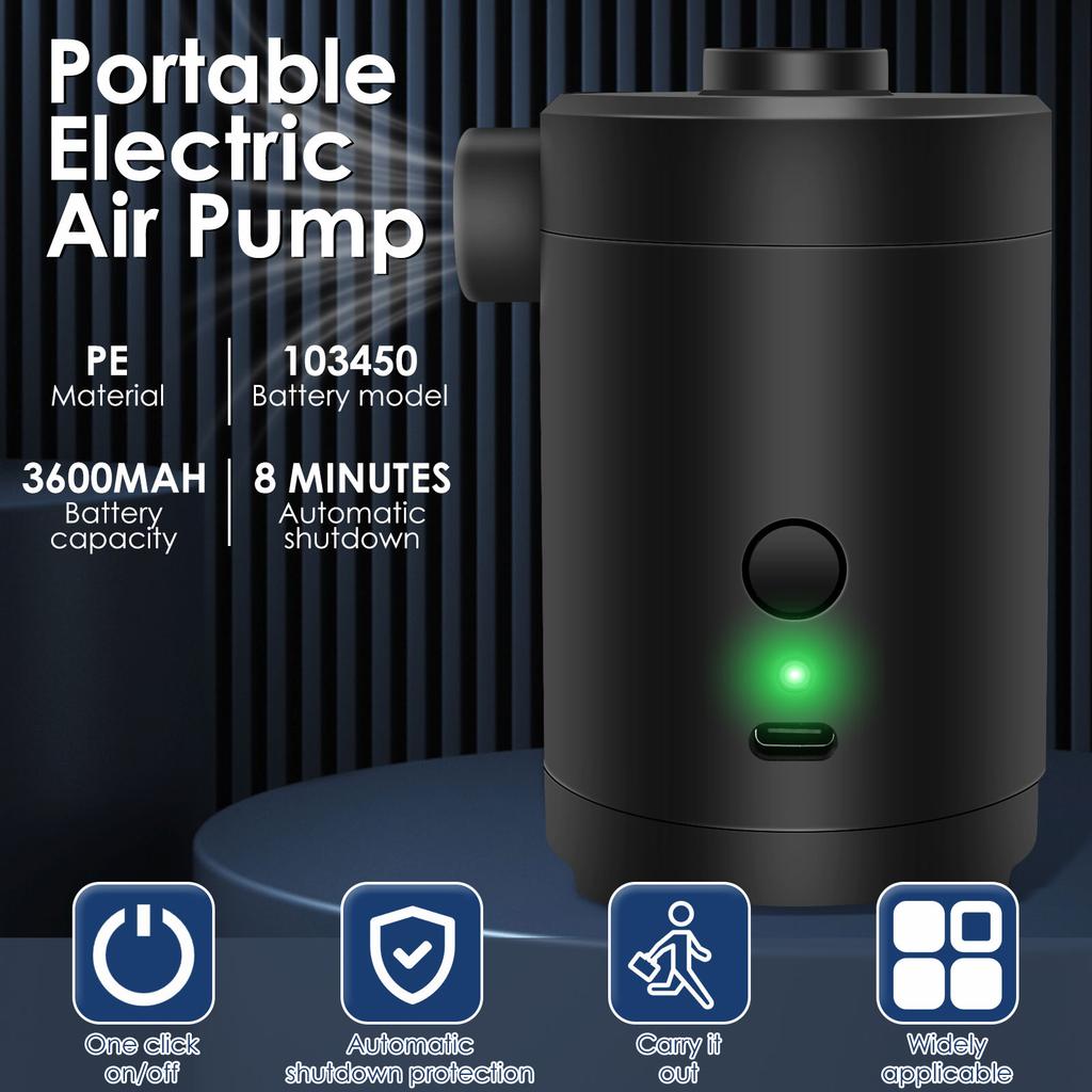 Electric Air Pump Inflator Portable Air Compressor For Outdoor Camping PVC Boat Mattress Inflatable Pool Raft Tyre Balls