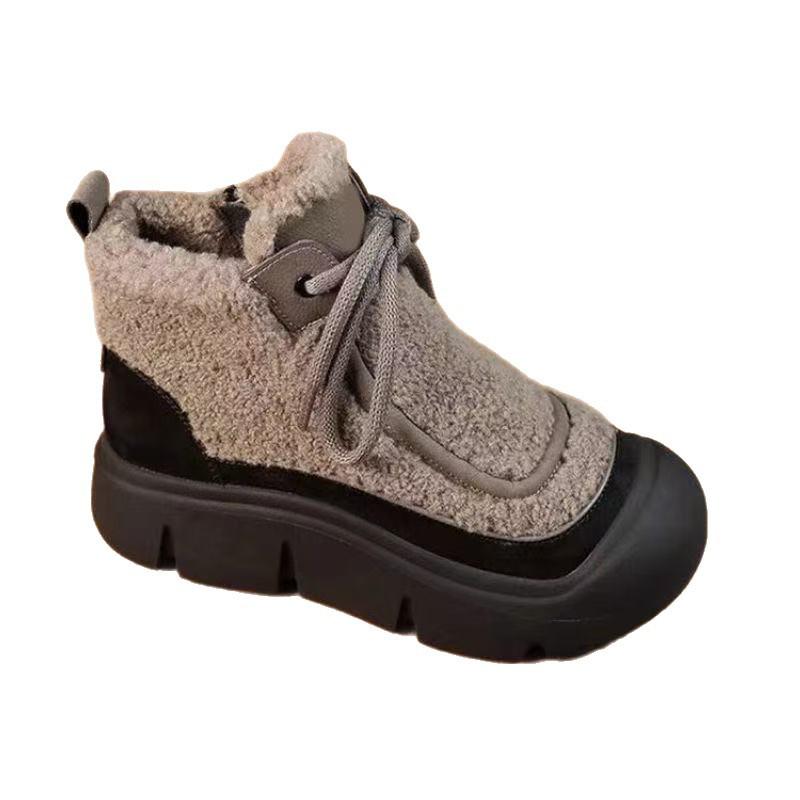 New Cotton Shoes Women's Winter Velvet Thickened Warm Cotton Boots Soft Sole Light Breathable Snow Cotton Women