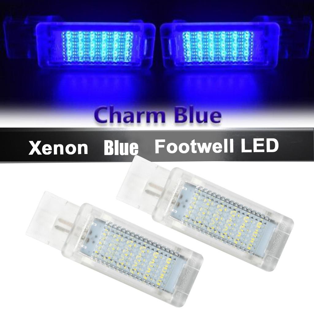 2PCS VW Golf MK7 7.5 GTD GTI R LED VW BLUE Footwell Door Interior Light