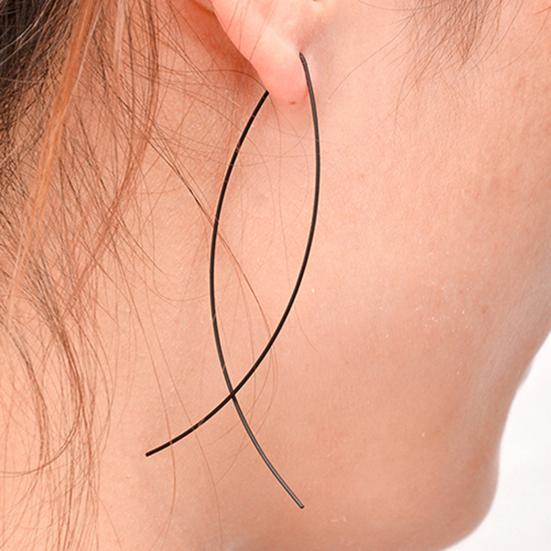 1 Pair Fish Shape Elegant Solid Color All-match Dangler Earring