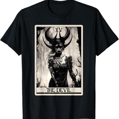 Occult Dark Art Horror The Devil Tarot Card T-Shirt
