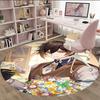 1pc Genshin Impact2 Print Round Carpet Chair Round Carpet Suitable for Bedroom Living Room Home Decorative Carpet