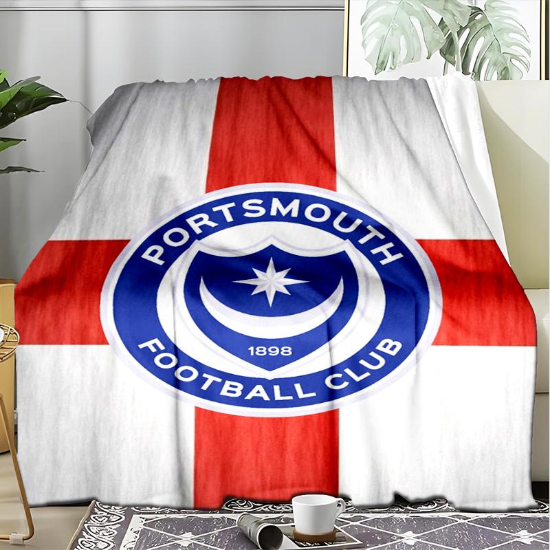 1PC Ports Fc Crest Printed Soft Flannel Blanket Throw for Adult Bedroom Living Room Sofa Camping Travel Fan gifts Christmas Gifts