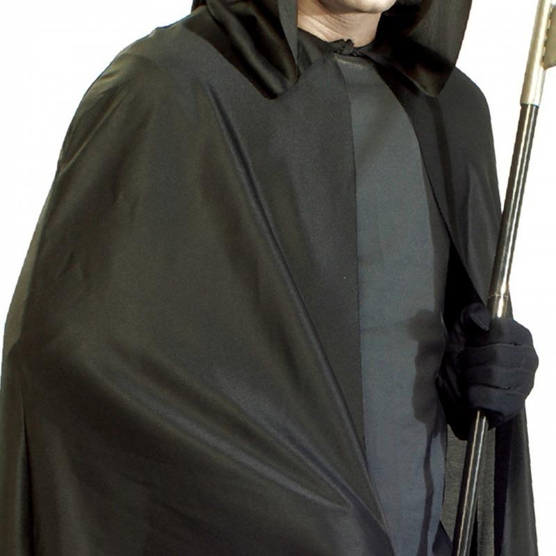 Halloween Party Plus Hooded Reaper Cloak Adult "Black 75D Big Cloak with a Costume Road