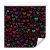 Neon Glitter Hearts Wallpaper Black, Burgundy and Maroon 50x1000