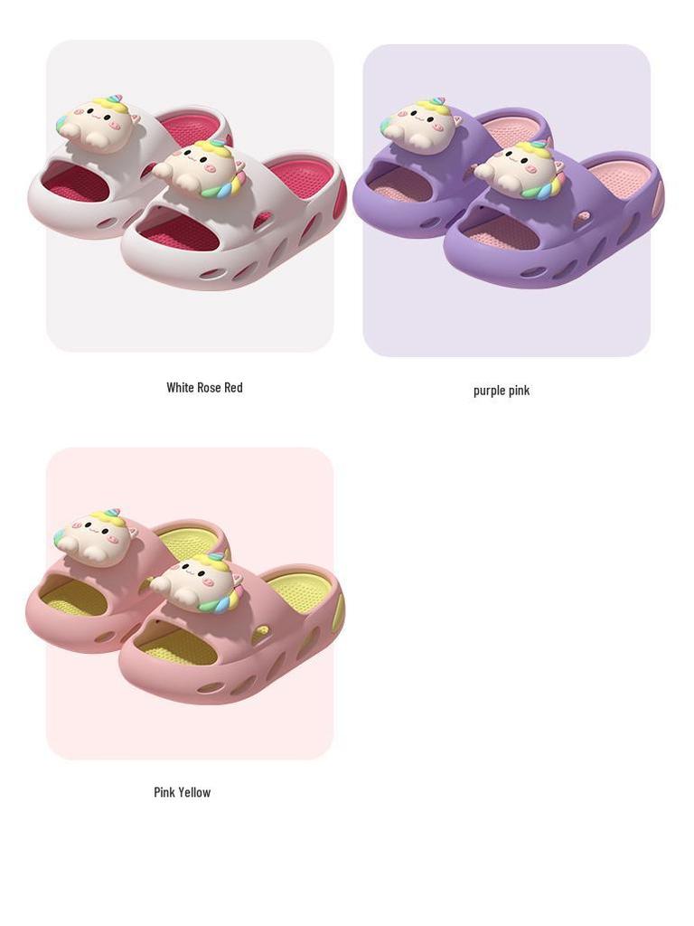 Sommer Cartoon Kinderhausschuhe: Rutschfeste Sandalen mit weicher Sohle für Jungen und Mädchen, Süße Baby-Strandbekleidung für drinnen/draußen