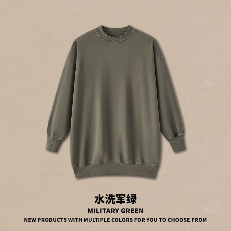 Womens Oversized Longline Cotton Sweatshirt Dress Water-Washed Vintage Style Streetwear Loose Fit