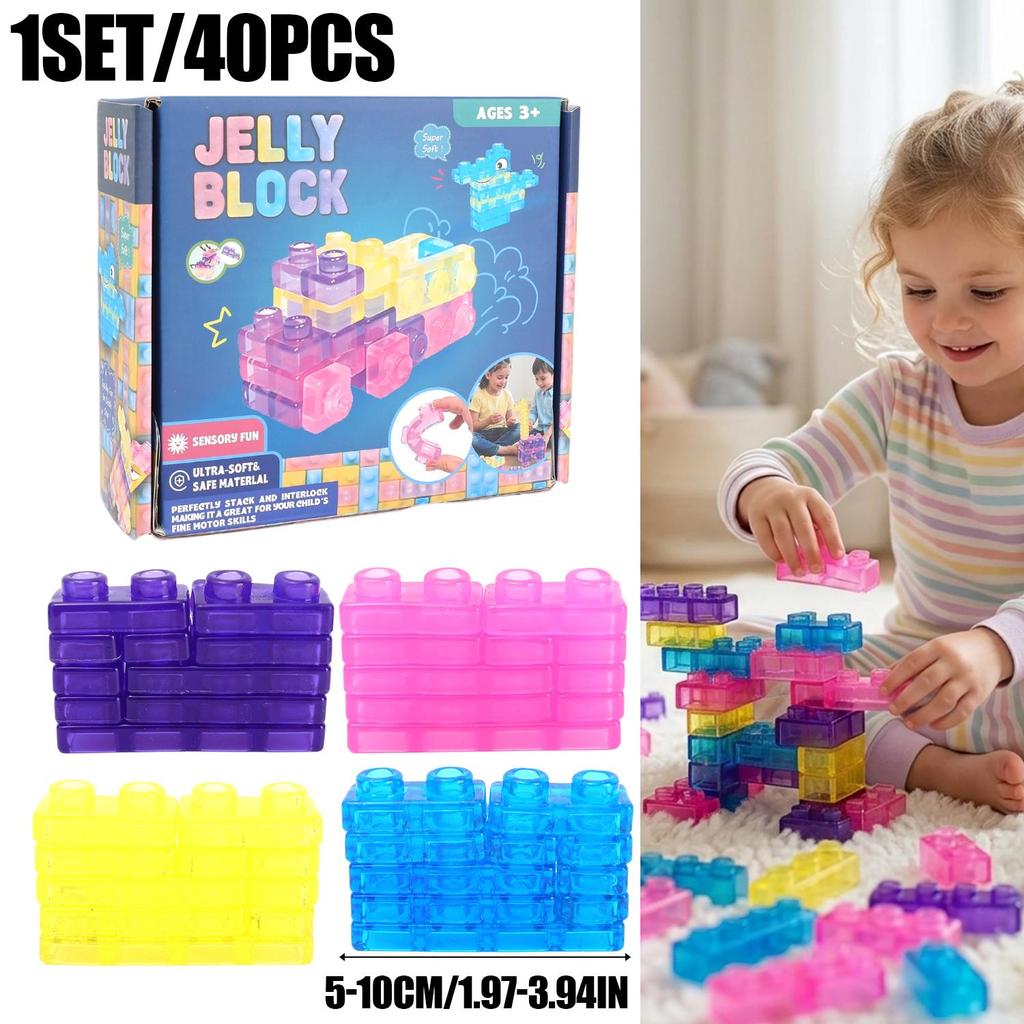 New Jelly Building Blocks for Decompression Children's Building Blocks Puzzle DIY Toys Birthday Gifts Soft Rubber Building Block