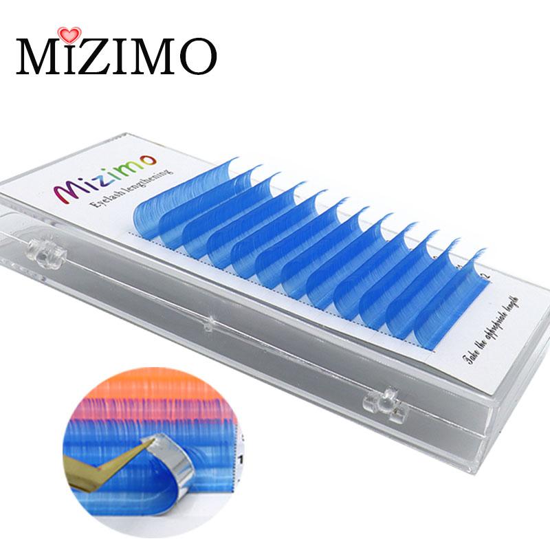 12 Rows Of Luminous Blue, Single Length, Eye Makeup Eyelashes, Dramatic Eyelashes, Natural Extension. 8-15mm,C/D,0.07mm