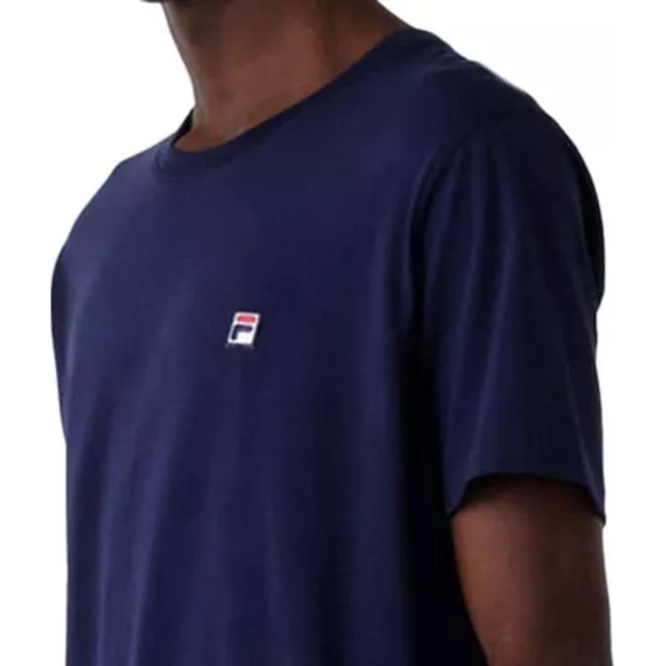 FILA T Shirts Unisex Dark Blue Crew Neck Moderate Straight Fit FS2RSF2109X-INA