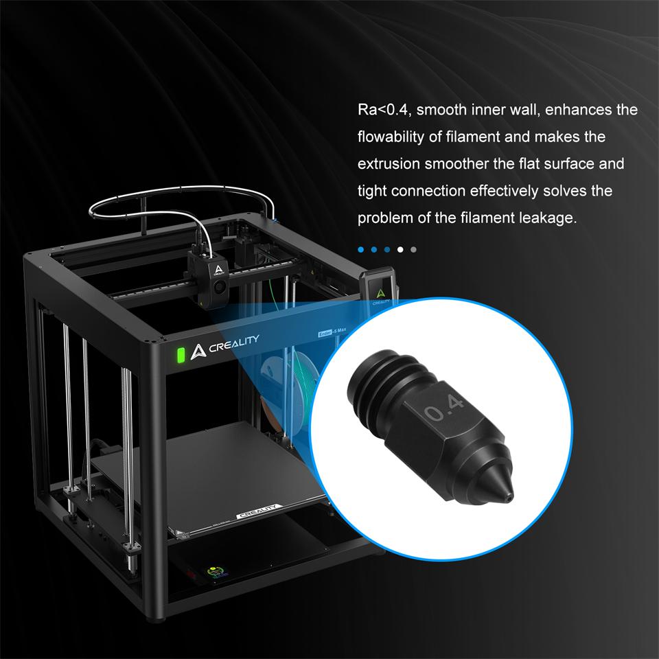 3D Printer Parts for Creality Ender 5 Max Hardened Steel Nozzle 0.4 0.6 0.8mm Hotend Nozzles 450℃ Harden Extruder for Ender5 MAX