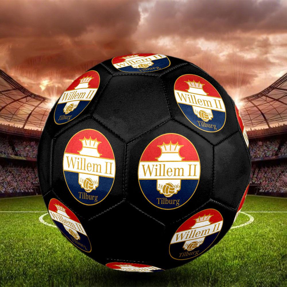 Willem II Tilburg Size 5 Soccer Ball, Machine-Stitched PVC, Durable & High Bounce, All Ages Fit, Fan Merchandise, Matches & Outdoor Use.