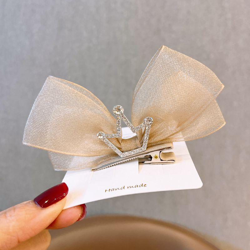 Neue Perle Bogen Haar Clips Gaze 3D Prinzessin Süße Haarspangen für Kinder Kopfbedeckungen Mädchen Kinder Haar Zubehör