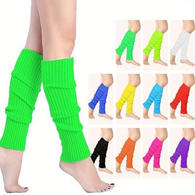 1 Pairs Buauty 80s 90s Leg Warmers for Women, Neon Ribbed Leg Socks, Stylish Accessories for Inspired Outfits For,