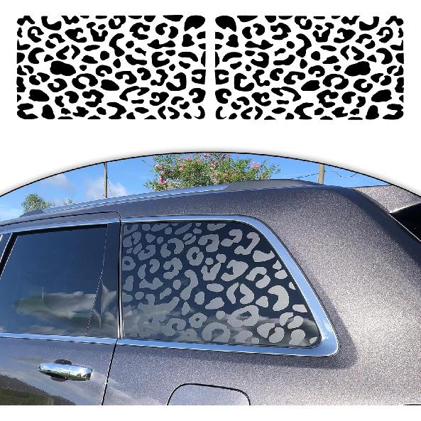 Zhizhong Side Window Decals For Car SUV Trucks, Universal Leopard Cheetah Vinyl Sticker Free Tallation Tools (A Pair)