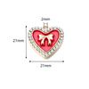 5pcs 21mm Alloy Heart Charms Cute Bow Dripping Oil Enamel Pendants For Jewelry Making DIY Necklace Bracelet Earrings Accessories