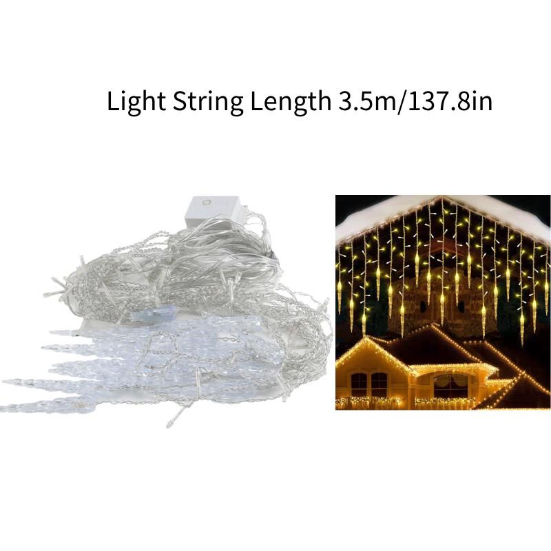 

Led Icicle Christmas Lights Window Falling Rain Outdoor Garden Party Decor Home Warm White (EU),3.5m