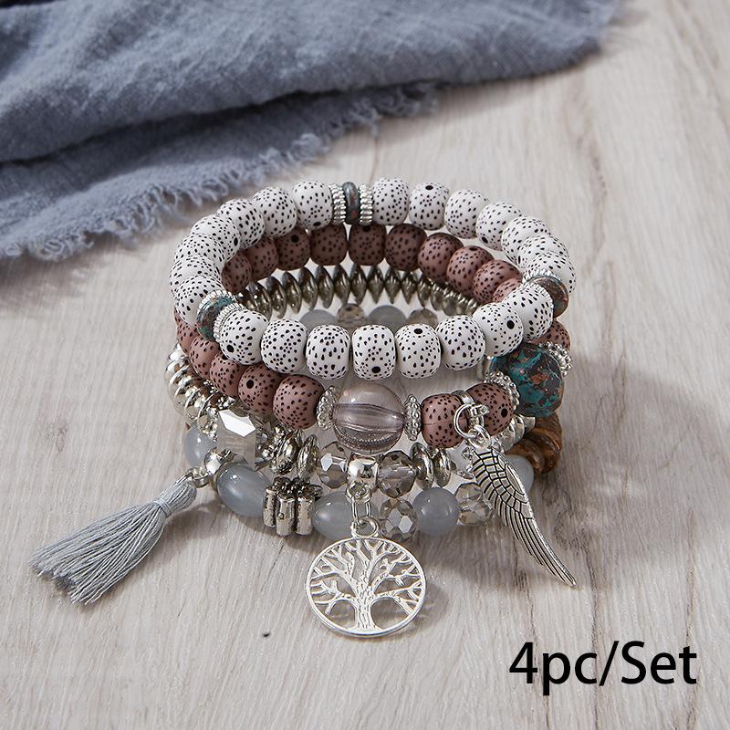 Braccialetto Bohemien Europeo e Americano Creativo Nappa Multistrato con Perline Bellissimo Gioiello