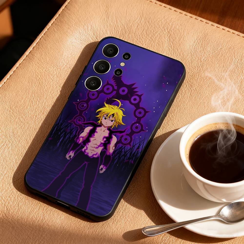 S-Seven D-Deadly Sins Meliodas Phone Case For Samsung S26,S25,24,23,22,30,21,10,9,Ultra,Plus,Lite,Black Soft Case