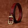 Fine Women's Belt Italian Retro Fashion All-Matching Decorative Genuine Cattlehide Leather Surface Pressure Crocodile Pattern Belt for Women