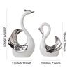 Porcelain Swan Couple Figurines Pair Statues Collectible Craft Table Centerpiece