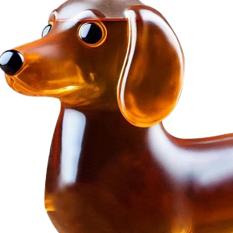Whiskey Glass Bottle Dachshund Dog Shape Empty Liquor Bottle Decorative Decanter Animal Statue Wine Container For Birthday Party