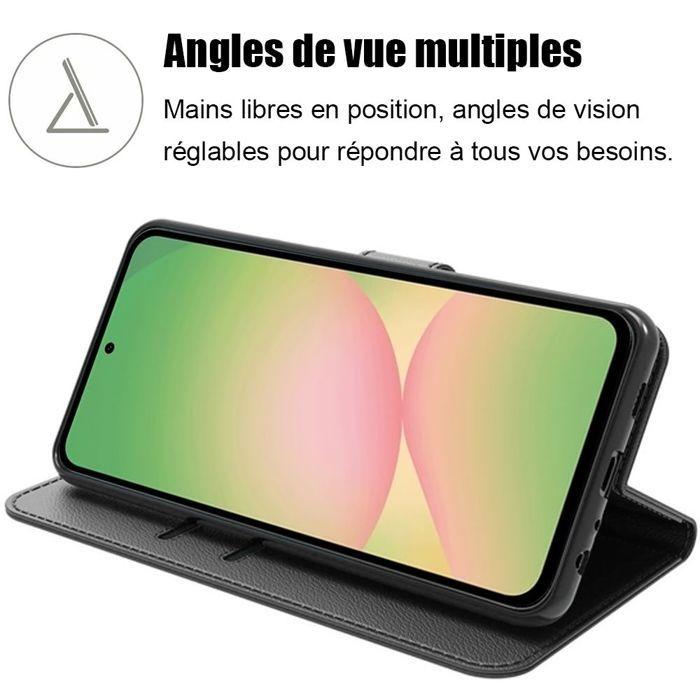 Coque de protection - BOOLING - Samsung Galaxy A56 5G - Cuir PU Noir - 2 Verres Trempés - Antichoc