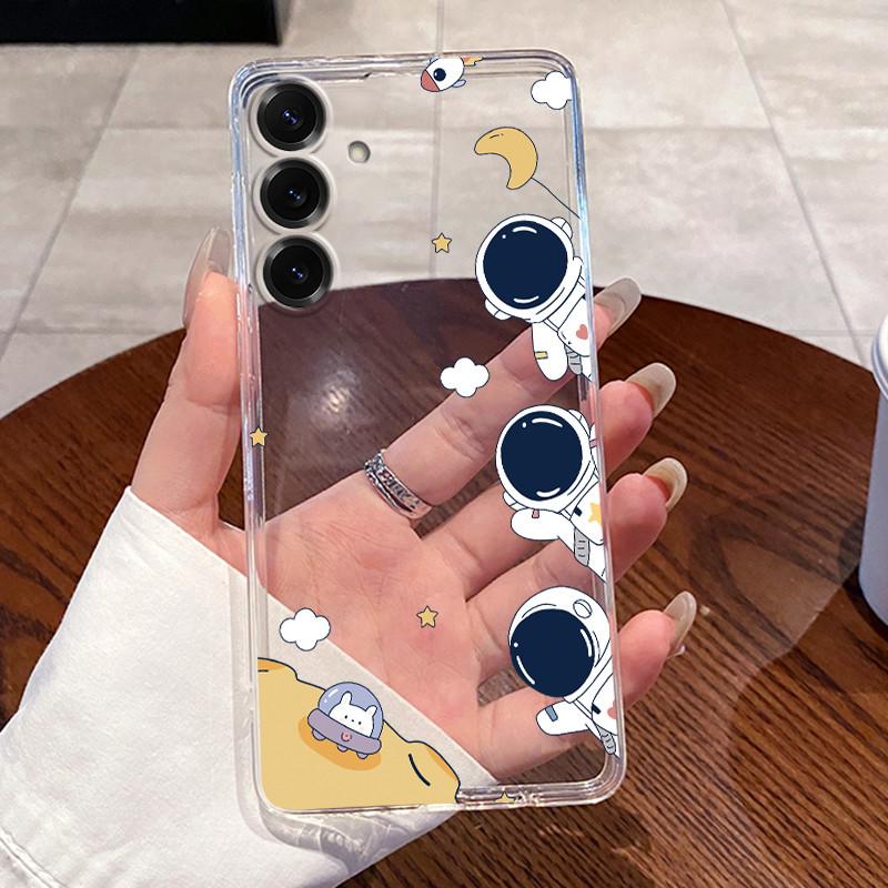 For Samsung Galaxy S25 FE S25 Edge S25 Slim S25+ Cases Clear Soft TPU Back Cover For Samsung S25 Plus Cute Rabbit Cat Phone Case