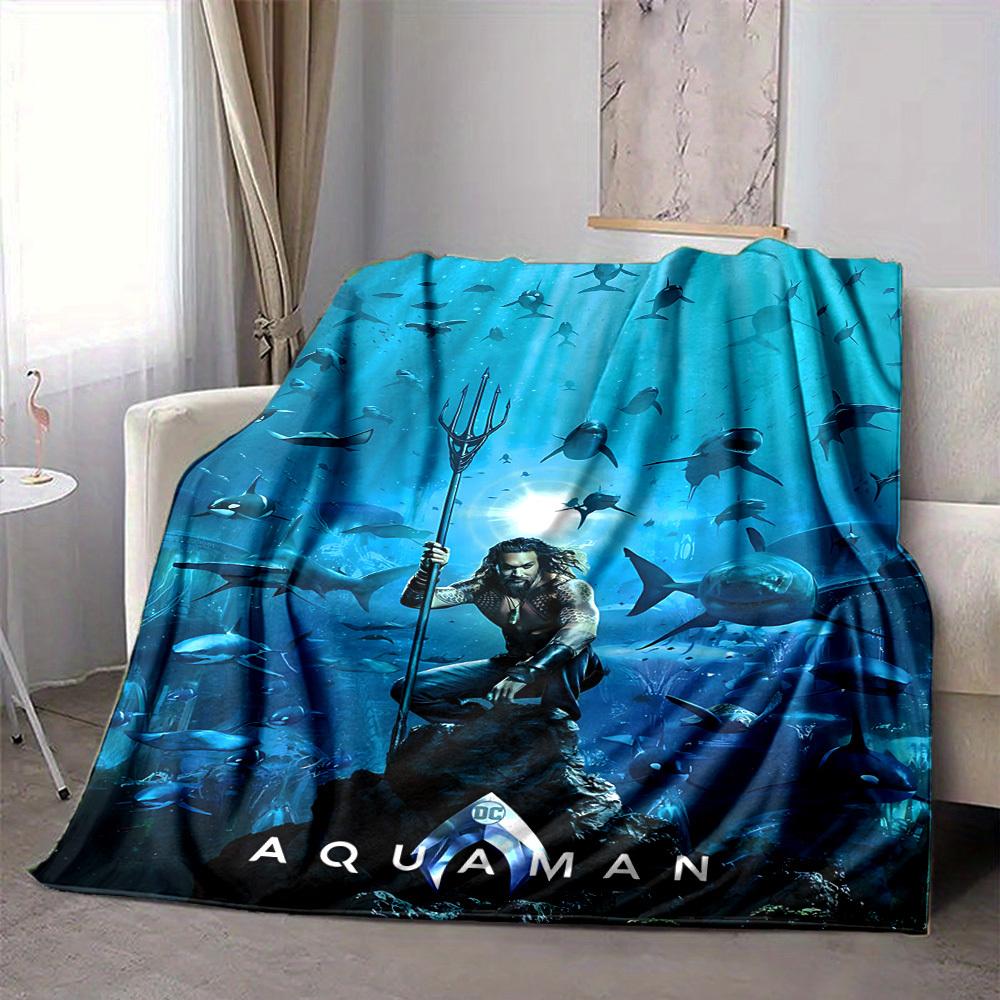 

1pc Aquaman Flannel Throw Blanket Lightweight Soft Warm All Season Blanket for Sofa, Bed, Travel,L1028005 80x120cm