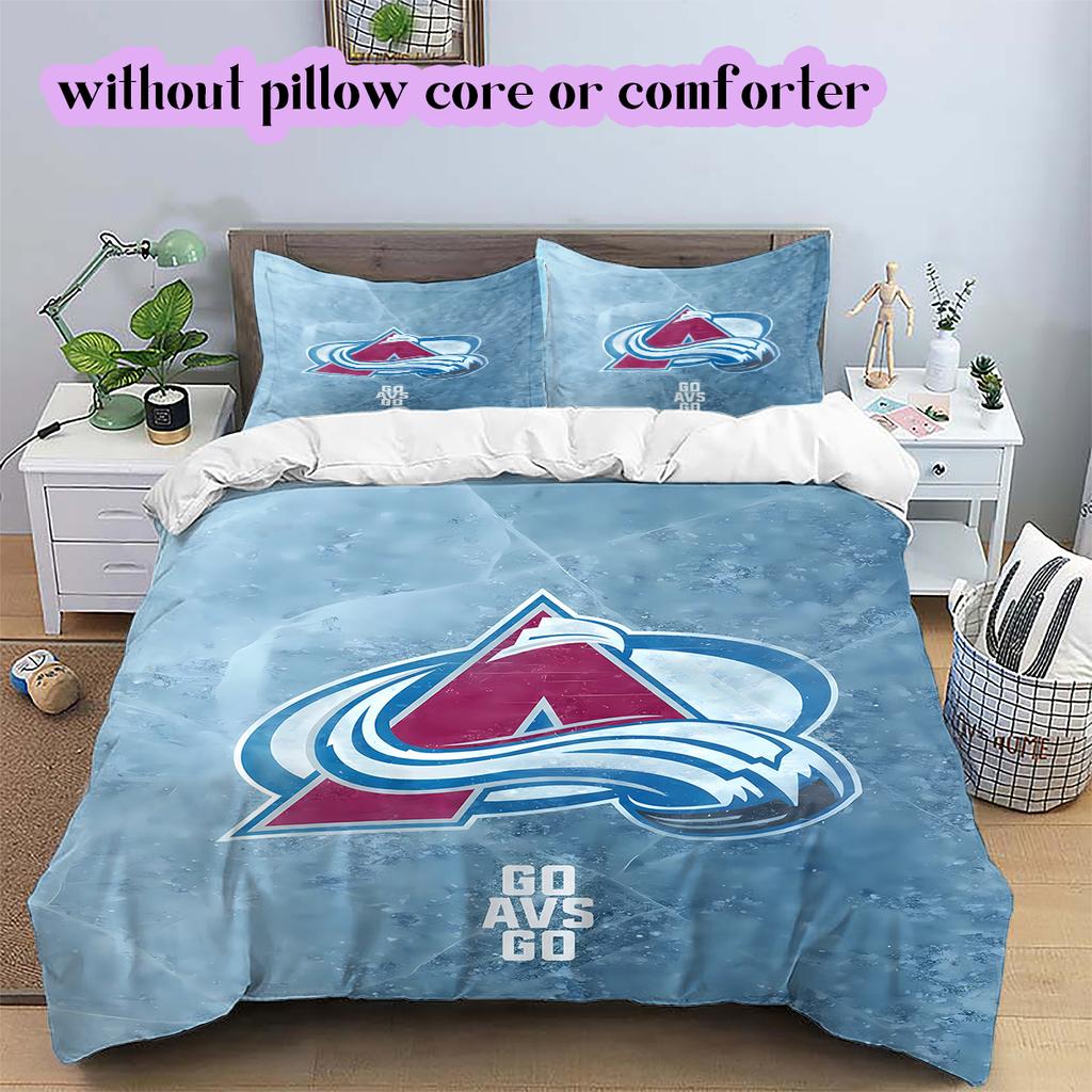 Set Copripiumino Trapuntato con Motivo Logo Hockey su Ghiaccio Federa Decorazione per la Casa Regalo di Compleanno (1* copripiumino + 2* federe, senza imbottitura)