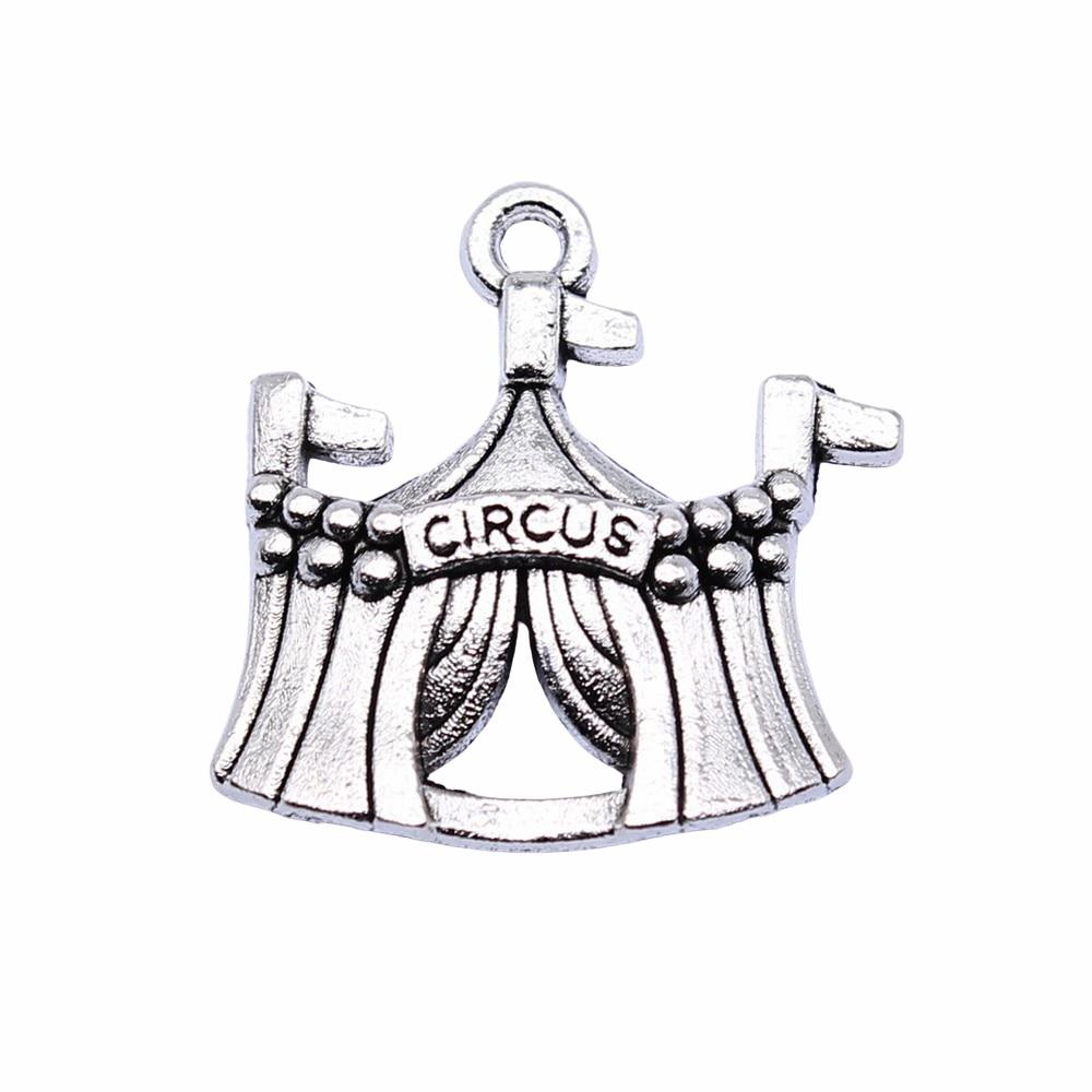 

5 шт. 23x21 мм цирковые подвески цвета античного серебра для ювелирного бренда: WYISYWG