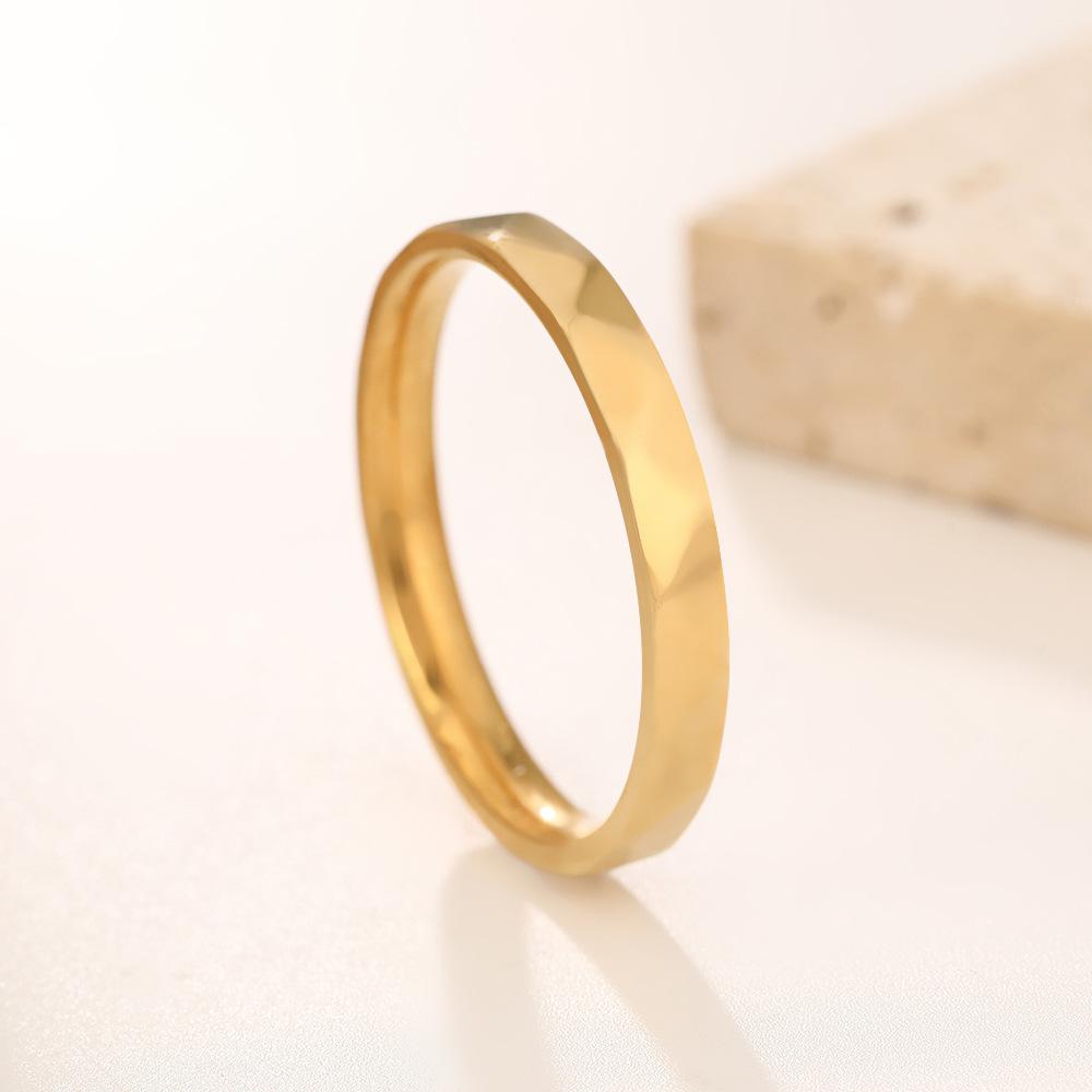 s/Stainlesss Steel Thin Ring Women Men Minimalist Trendy Multi-faceted Geometric Rings Couple Jewelry Wedding Gift