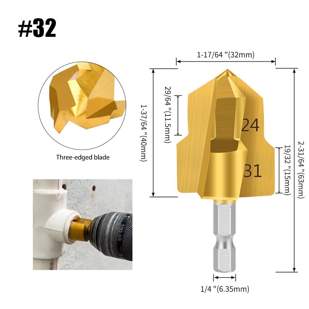 1-3Pcs PPR Lifting , Stepped Drill Bit, Hexagon Shank Water Pipe Connection Tool 20/25/32mm,full Open Process
