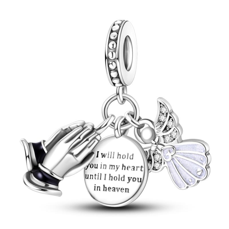 Holy Blessing copper Cross Wings Bible White Dove Classical 3mm Charm Bead Charms Bead Charms Compatible With Pandora Authentic Bracelets Do It Yourse