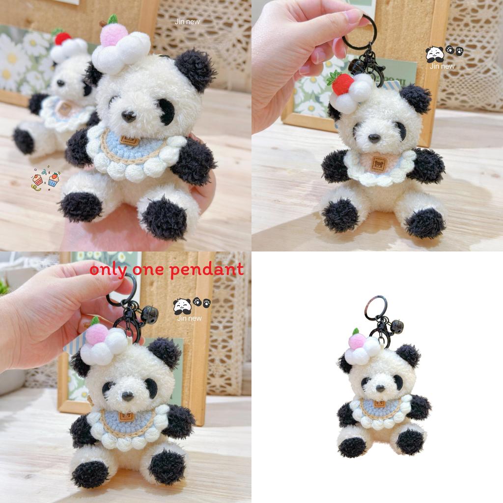 Plush Panda Keychain With Scarf And Flower Decoration For Kids And Collectors
