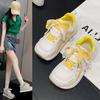 Faux leather mesh breathable moral training shoes women's 2025 spring and summer soft soles are not tired feet flat soles versatile casual Forrest 