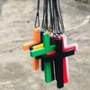 1-3pcs Trendy Cool Punk Gothic Wood Cross Pendant nNecklace for Women Men Vintage Black Hip Hop Y2k Necklace Party Jewelry Gift